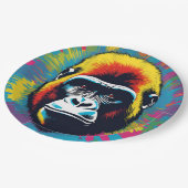 Gorilla Pop Art Cartoon Tekening Papieren Bordje (Gekanteld)