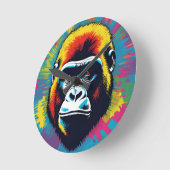 Gorilla Pop Art Cartoon Tekening Ronde Klok (Hoek)