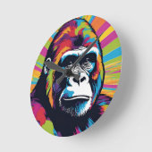 Gorilla Pop Art Cartoon Tekening Ronde Klok (Hoek)