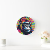 Gorilla Pop Art Cartoon Tekening Ronde Klok (Huis)
