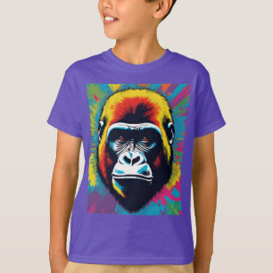 Gorilla Pop Art Cartoon Tekening T-shirt