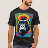 Gorilla Pop Art Cartoon Tekening T-shirt (Voorkant)
