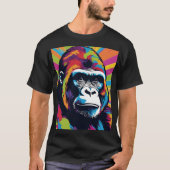 Gorilla Pop Art Cartoon Tekening T-shirt (Voorkant)