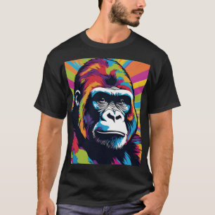 Gorilla Pop Art Cartoon Tekening T-shirt