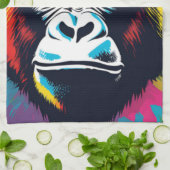 Gorilla Pop Art Cartoon Tekening Theedoek (Gevouwen)