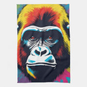 Gorilla Pop Art Cartoon Tekening Theedoek (Verticaal)
