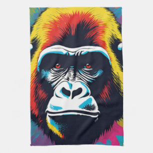 Gorilla Pop Art Cartoon Tekening Theedoek