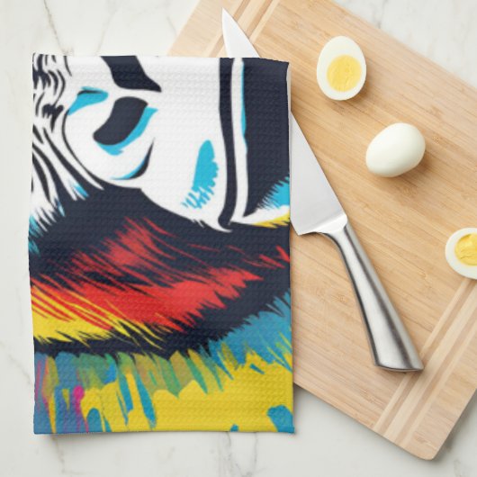 Gorilla Pop Art Cartoon Tekening Theedoek (Quarter Fold)