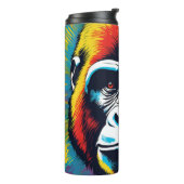 Gorilla Pop Art Cartoon Tekening Thermosbeker (Gedraaid links)
