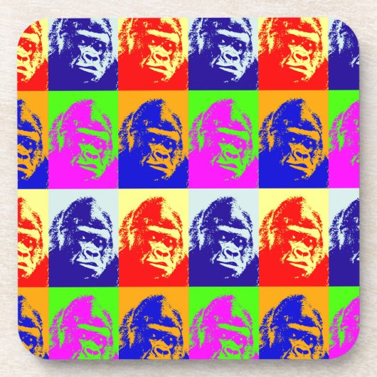 Gorilla Pop Art Drankjes Onderzetter (Voorkant)