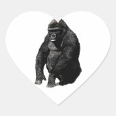 Gorilla Pop Art Hart Sticker (Voorkant)