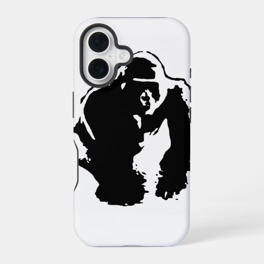 Gorilla Pop Art iPhone 16 Hoesje (Achterkant)