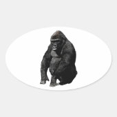 Gorilla Pop Art Ovale Sticker (Voorkant)