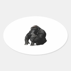 Gorilla Pop Art Ovale Sticker