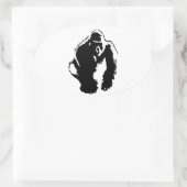Gorilla Pop Art Ovale Sticker (Tas)