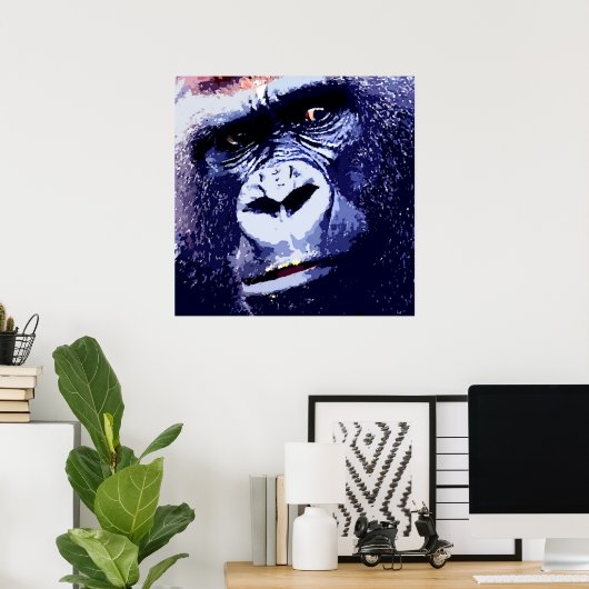 Gorilla Pop Art Poster Print (Thuiskantoor)