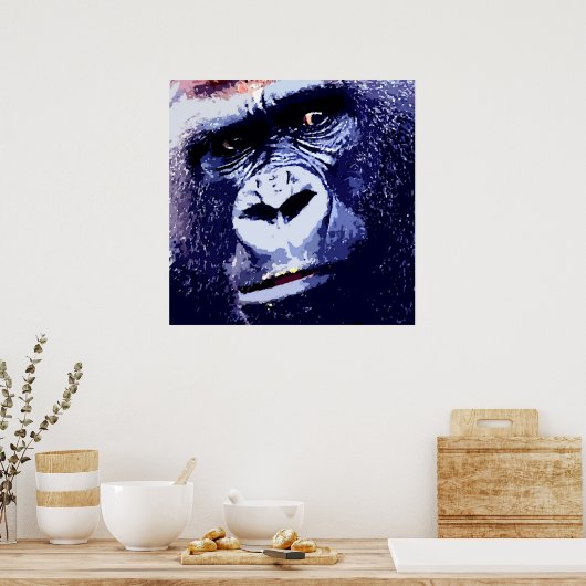 Gorilla Pop Art Poster Print (Keuken)