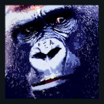 Gorilla Pop Art Poster Print<br><div class="desc">Gorilla Head Pop Art Digital Photography Artwork - Wilde dieren Mountain Gorillas Afbeeldingen - Mountain Gorilla Face Close look - Primates Artwork</div>