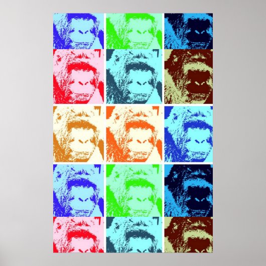 Gorilla Pop Art Poster Print (Voorkant)