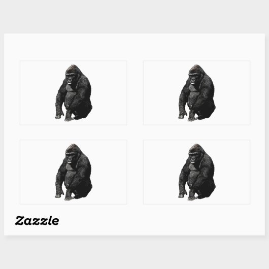 Gorilla Pop Art Rechthoekige Sticker (Vel)