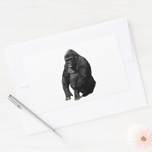 Gorilla Pop Art Rechthoekige Sticker (Envelop)