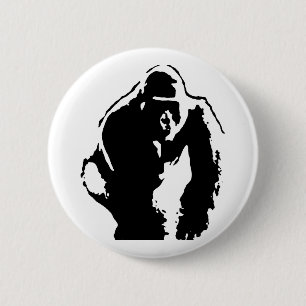 Gorilla Pop Art Ronde Button 5,7 Cm