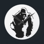 Gorilla Pop Art Ronde Klok<br><div class="desc">Kunstkunstenaars van de hedendaagse digitale Pop - kunstwerken voor de Pop van dieren - Stijlvolle multikleuren-Pop Art Gorilla Portret</div>