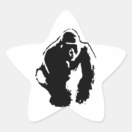 Gorilla Pop Art Ster Sticker (Voorkant)