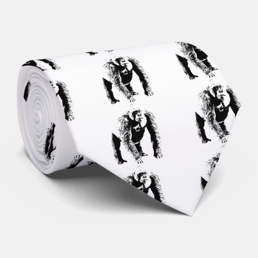 Gorilla Pop Art Stropdas (Opgerold)