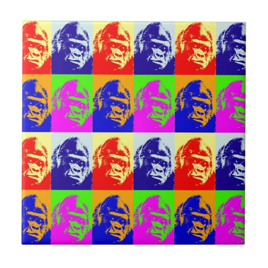 Gorilla Pop Art Tegeltje (Voorkant)