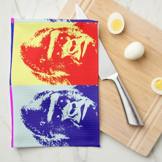 Gorilla Pop Art Theedoek (Quarter Fold)