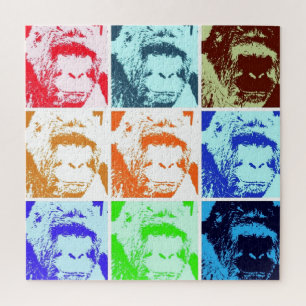 Gorilla Pop Art - Wilde Dieren Kunstwerken Legpuzzel