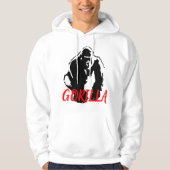 Gorilla Pop Art Zwart Wit Rood Hoodie (Voorkant)