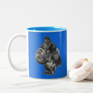 Gorilla Portrait Mok BLAUW