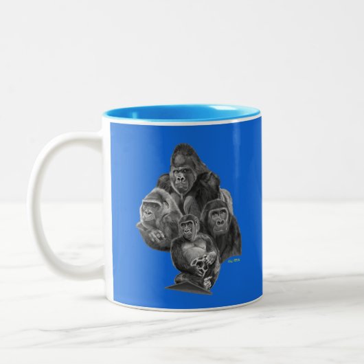 Gorilla Portrait Mok BLAUW (Links)