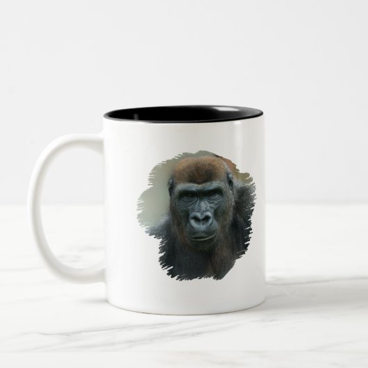 Gorilla Portrait Tweekleurige Koffiemok (Links)