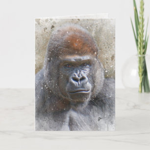 Gorilla Portret Waterverf Foto Art Fine Art Kaart