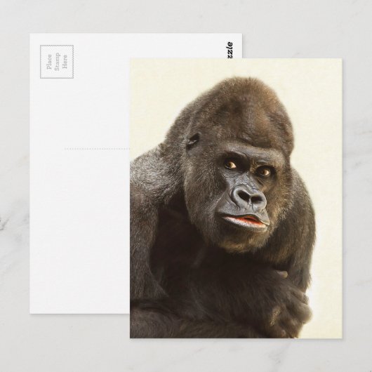 Gorilla Pout Briefkaart (Voorkant / Achterkant)