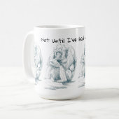 Gorilla Pouting heeft coffee Pen en inkttekening n Koffiemok (Voorkant links)