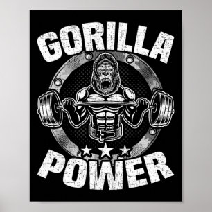 Gorilla Power Bodybuilding Gewichtheffen Workout Poster