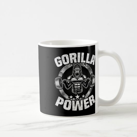 Gorilla Power Krachttraining Gewichtheffen Workout Koffiemok (Rechts)