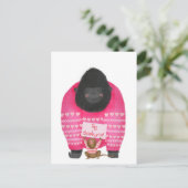 Gorilla & pygmee marmoset 'grote dank je' briefkaa briefkaart (Staand voorkant)