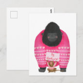 Gorilla & pygmee marmoset 'grote dank je' briefkaa briefkaart (Voorkant / Achterkant)