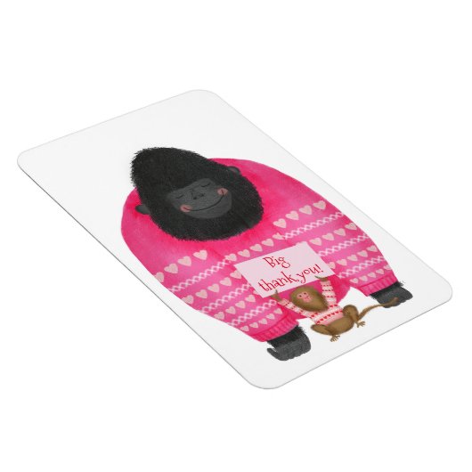 Gorilla & pygmee marmoset 'grote dank je' magneet (Rechterzijde)