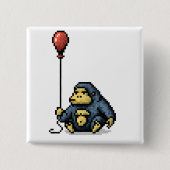 Gorilla Red Balloon Shade Pixel Art Button (Voorkant)