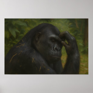 Gorilla Reflection - Doordacht Wildlife Portret Poster