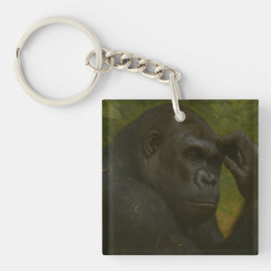 Gorilla Reflection - Doordacht Wildlife Portret Sleutelhanger