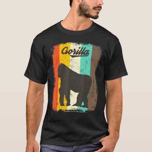 Gorilla Retro 70s  Cute Animal T-shirt (Voorkant)
