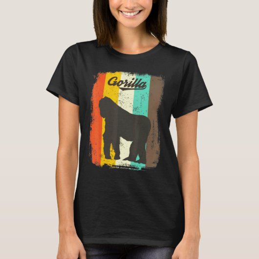 Gorilla Retro 70s  Cute Animal T-shirt (Voorkant)