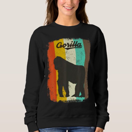 Gorilla Retro 70s  Cute Animal Trui (Voorkant)